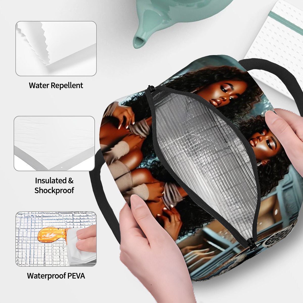 Beauty Within Dimond Dressing Room - Large Insulated Lunch Bag