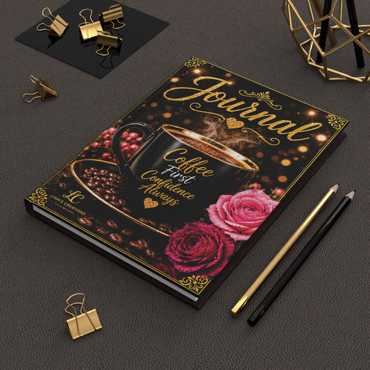Coffee First Pink - Hardcover Journal Matte