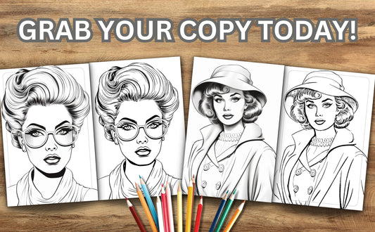 Vintage Ladies Adult Coloring Book