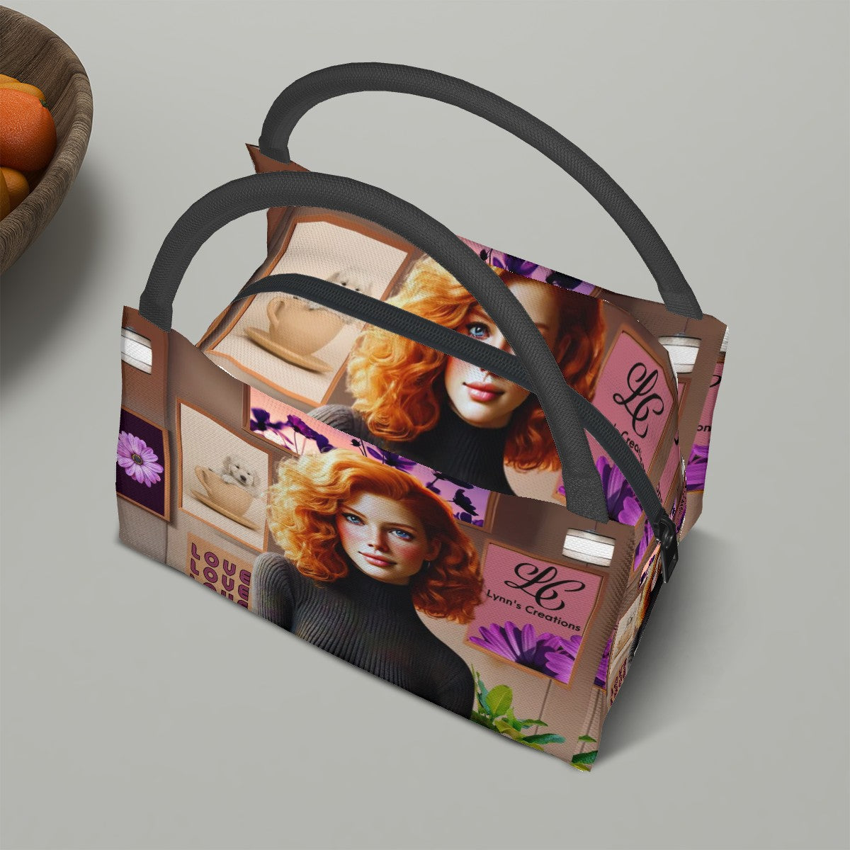 Red Raspberry Cutie - Rectangle Insulated Lunch Bag with Aluminum Film