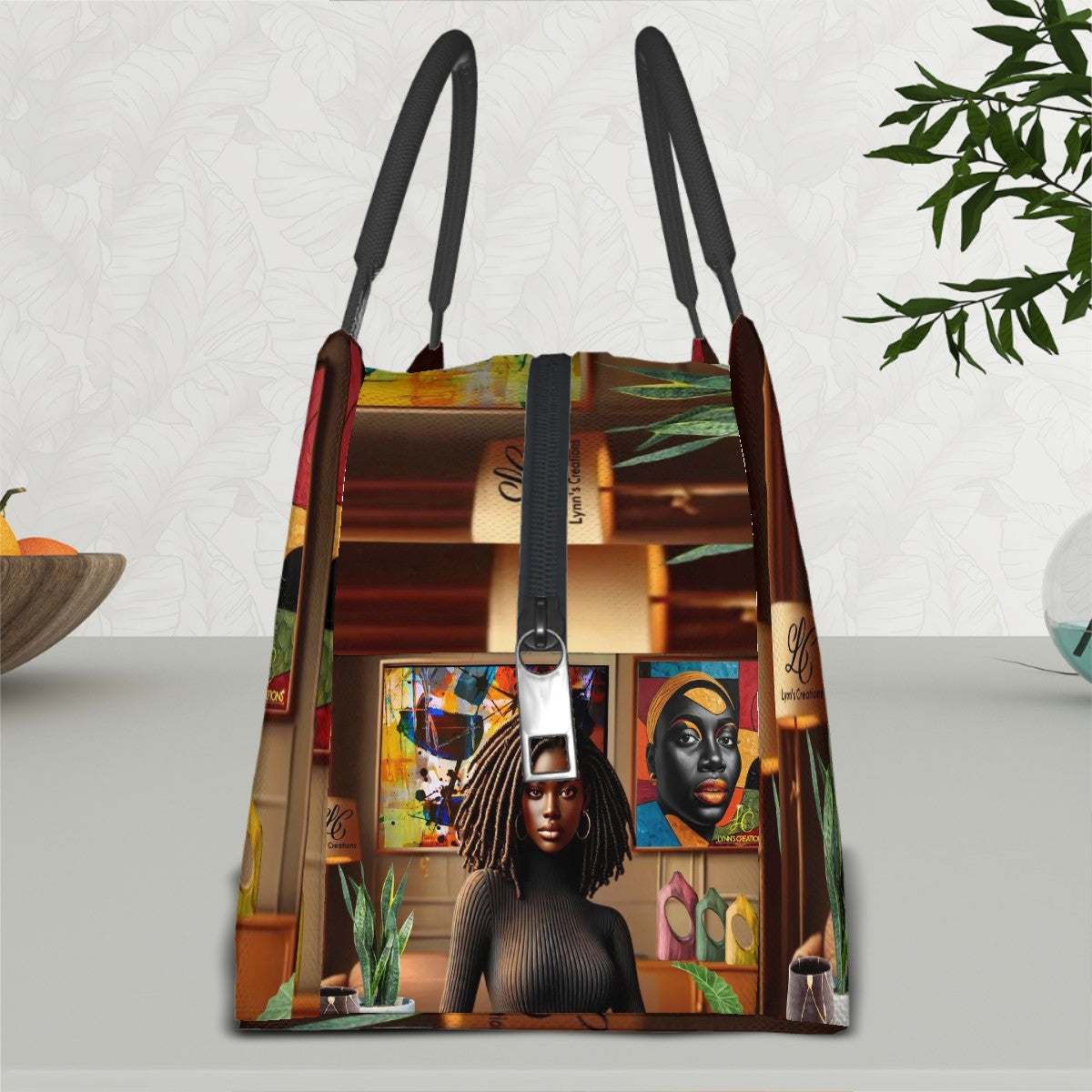 Loveable Locs Love - Rectangle Insulated Lunch Bag with Aluminum Film