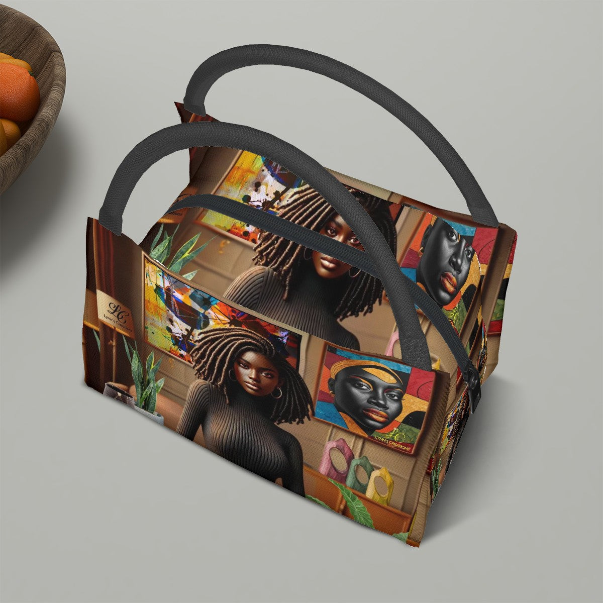 Loveable Locs Love - Rectangle Insulated Lunch Bag with Aluminum Film