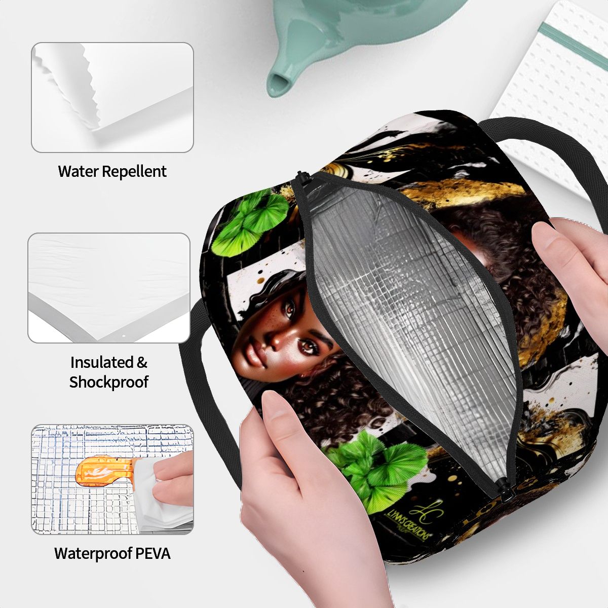 Ponytail Princess - Large Insulated Lunch Bag