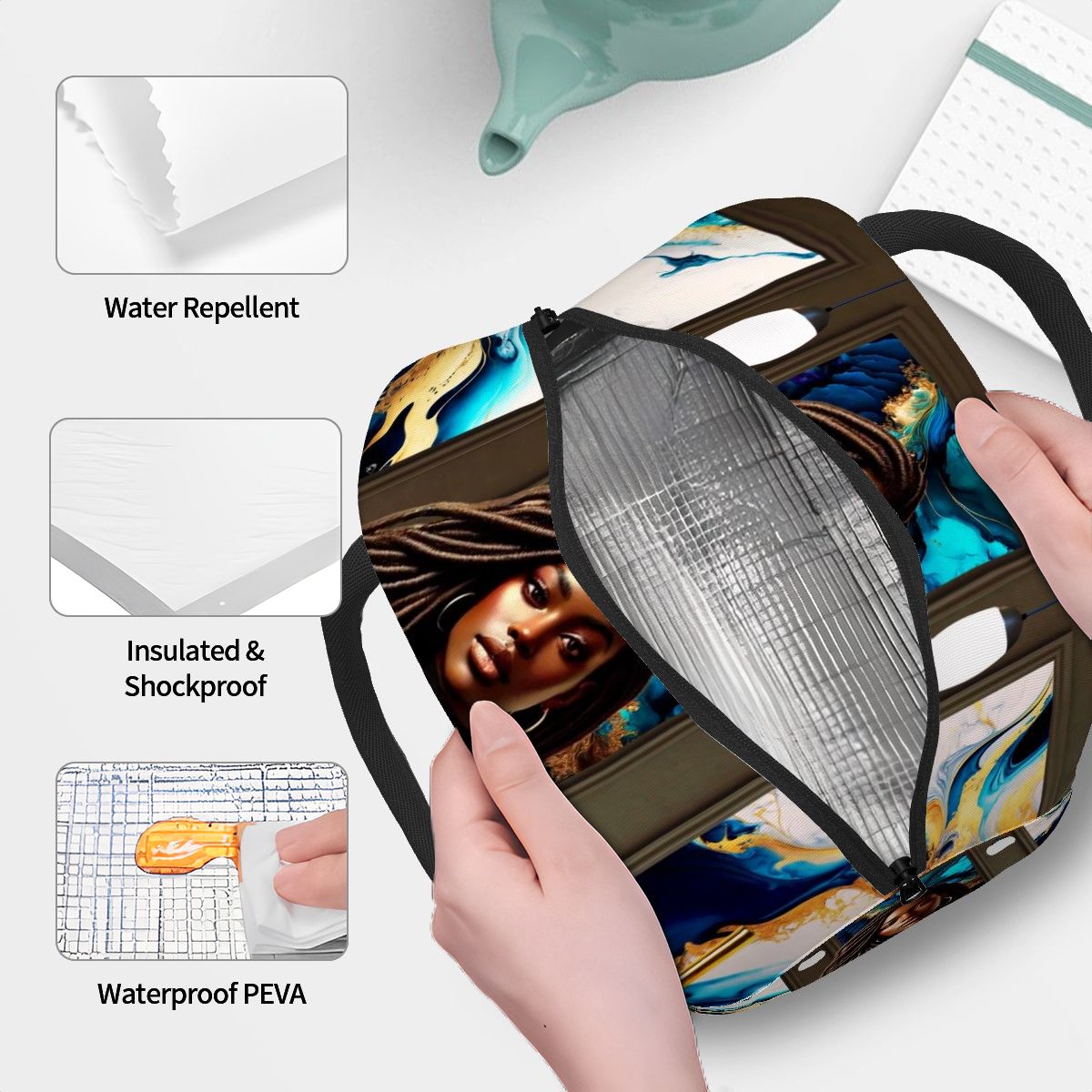 Lovely Lena Joy - Large Insulated Lunch Bag