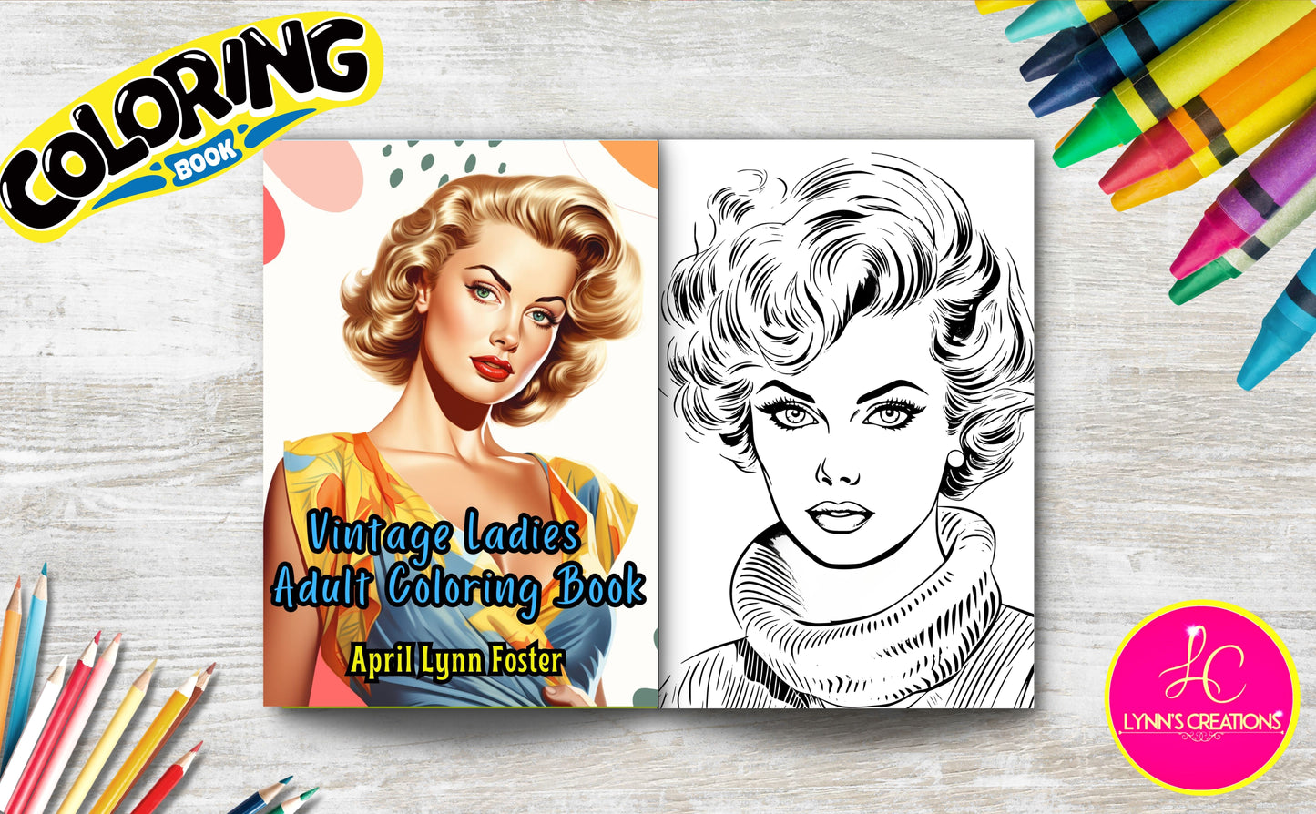 Vintage Ladies Adult Coloring Book