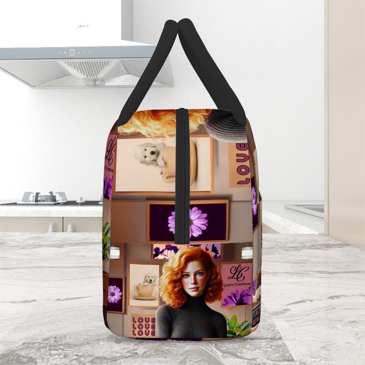 Red Raspberry Cutie - Large Insulated Lunch Bag