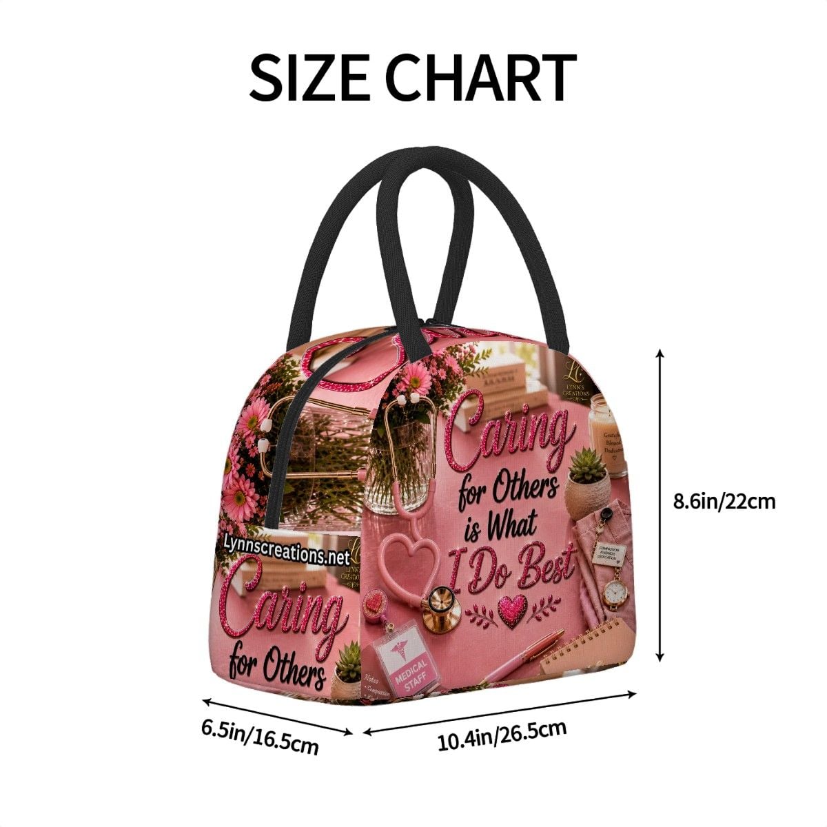 Caring For Others Pink - Large Insulated Lunch Bag