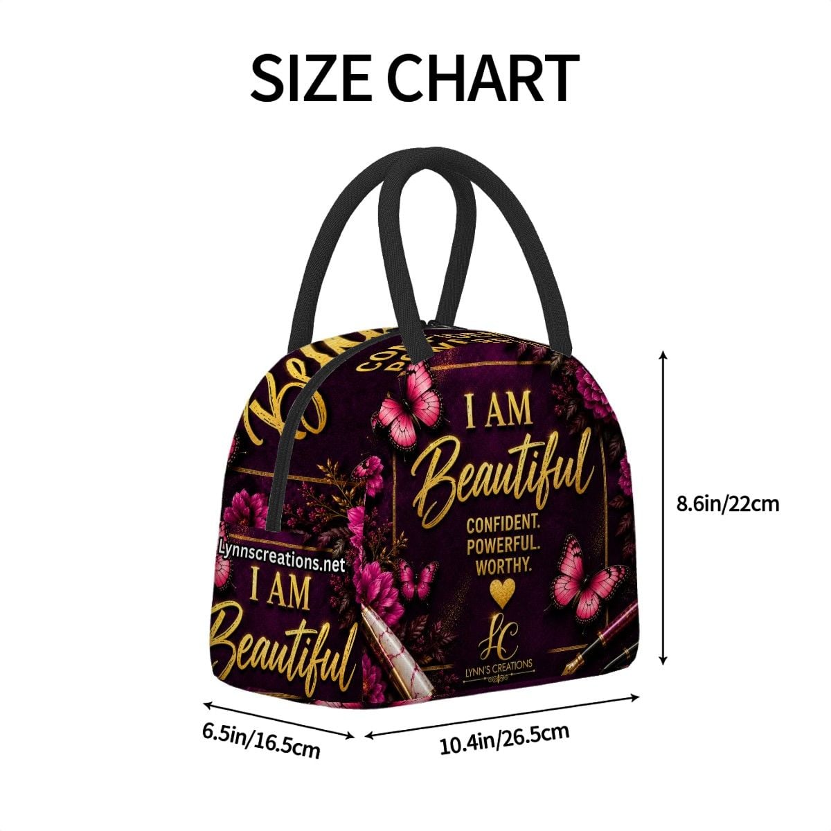 I Am Beautiful - Large Insulated Lunch Bag