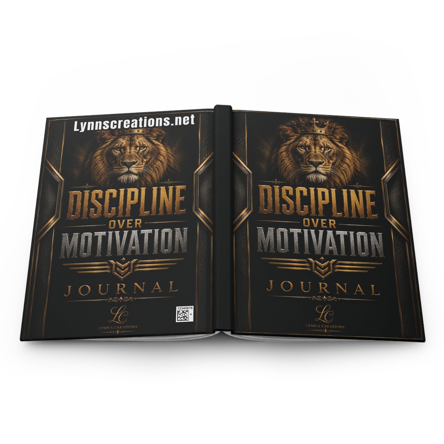 Discipline Over Motivation Hardcover Journal — Lion Motivational Notebook for Goal Setting & Habit Tracking