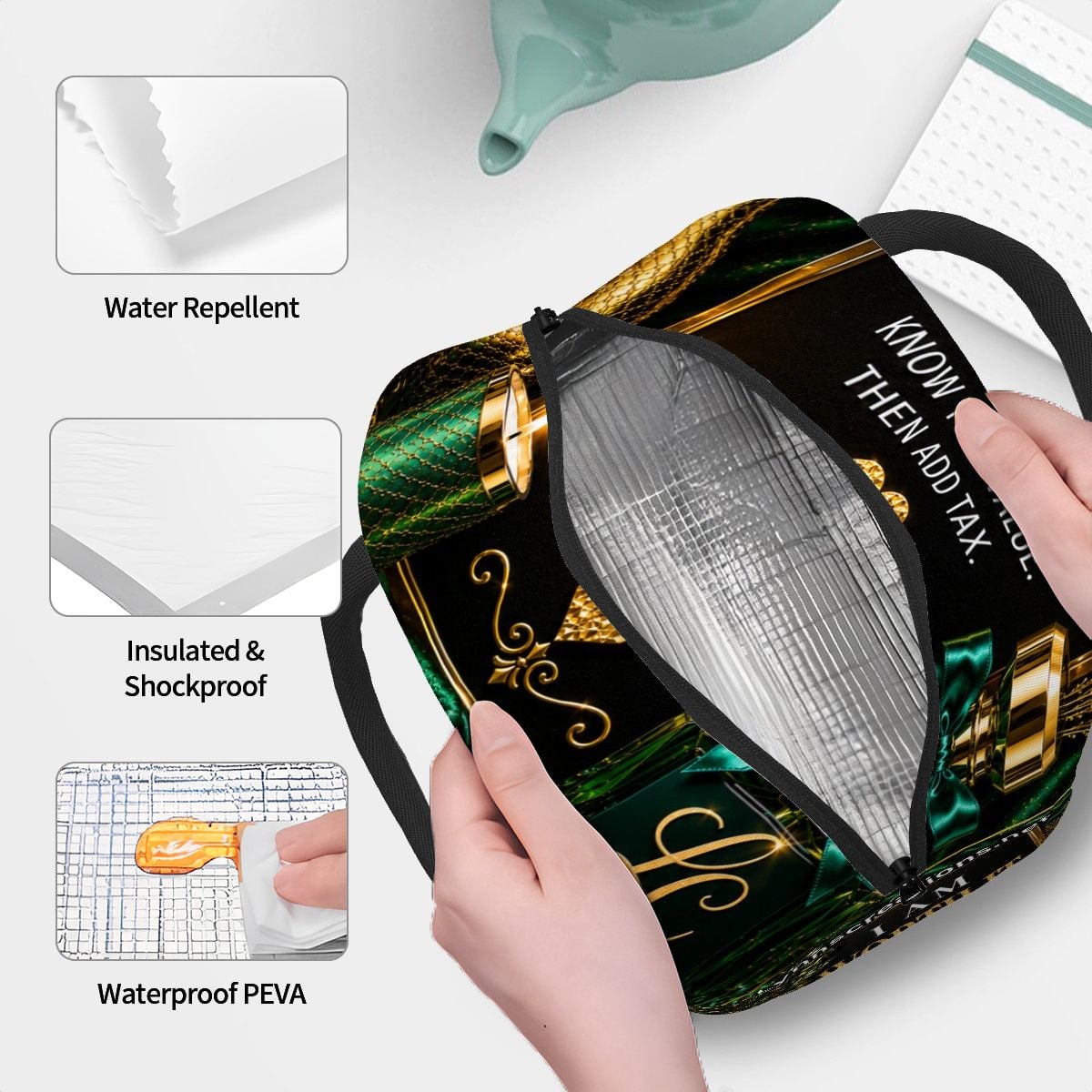 I Am Worth It - Large Insulated Lunch Bag