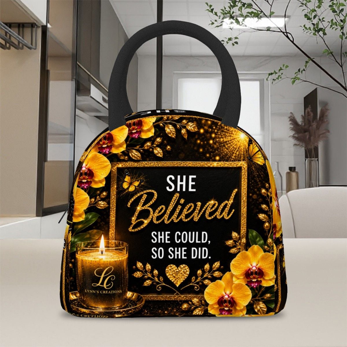She Believed - Large Insulated Lunch Bag