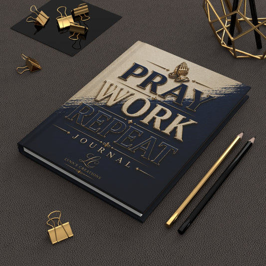 Pray Work Repeat Hardcover Journal — Christian Devotional Prayer & Productivity Notebook