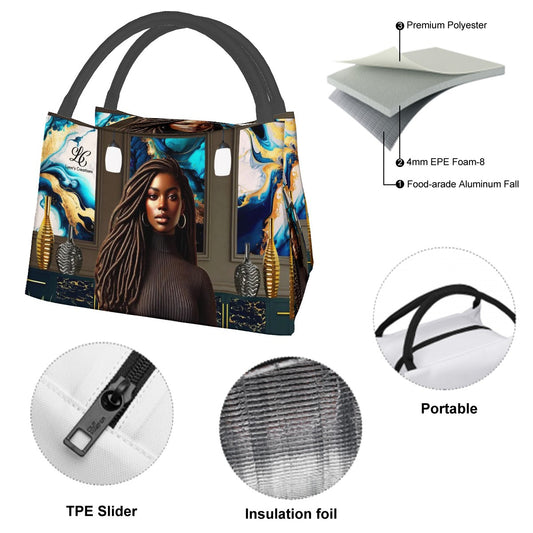 Lovely Lena Joy - Rectangle Insulated Lunch Bag with Aluminum Film