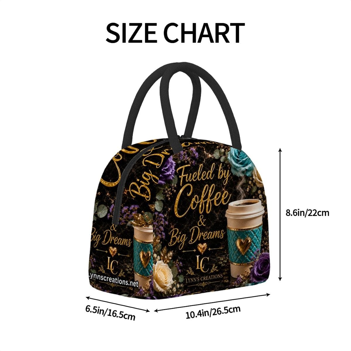 Fueled By Coffee Teal - Large Insulated Lunch Bag