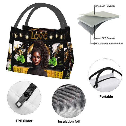 Ponytail Princess - Rectangle Insulated Lunch Bag with Aluminum Film
