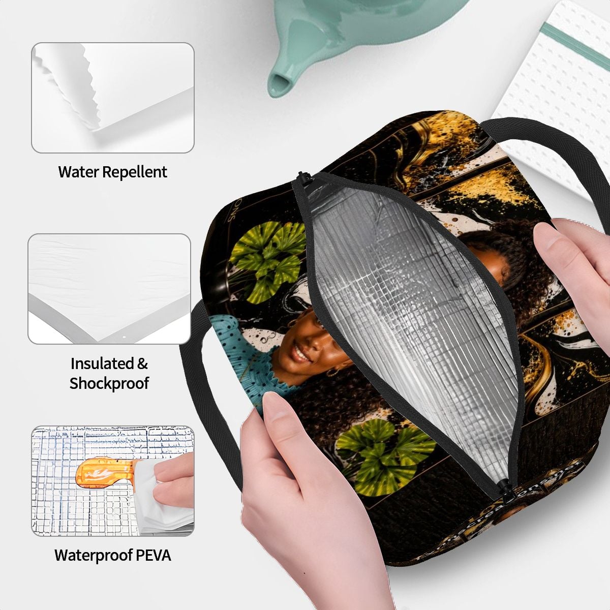 Ponytail Princess - Large Insulated Lunch Bag