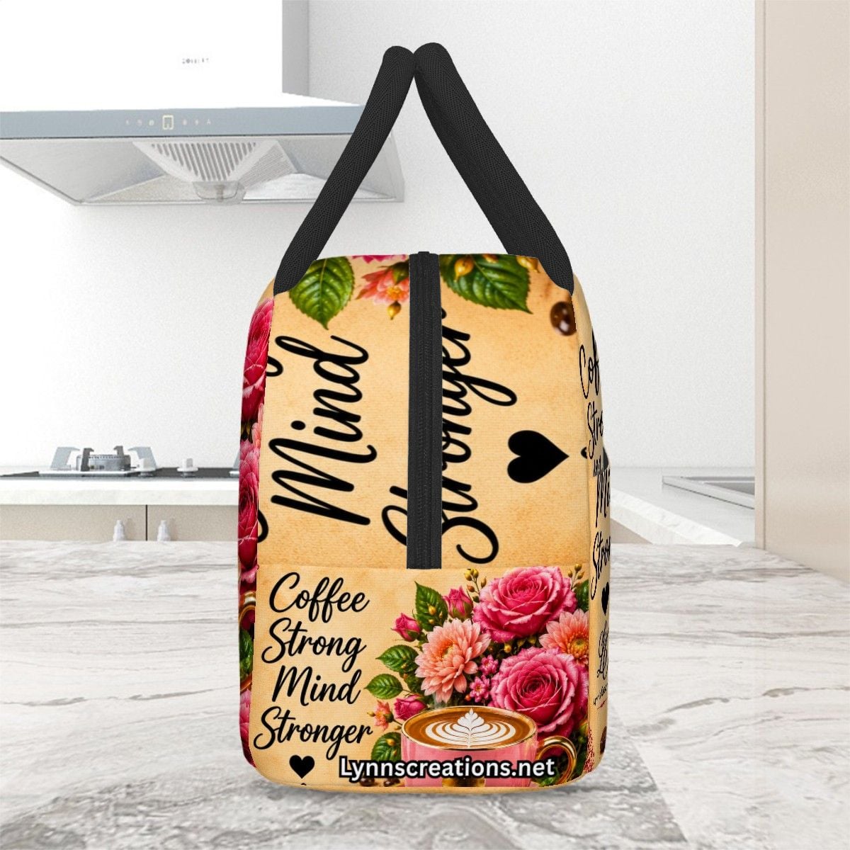 Coffee Strong Mind Strong - Large Insulated Lunch Bag