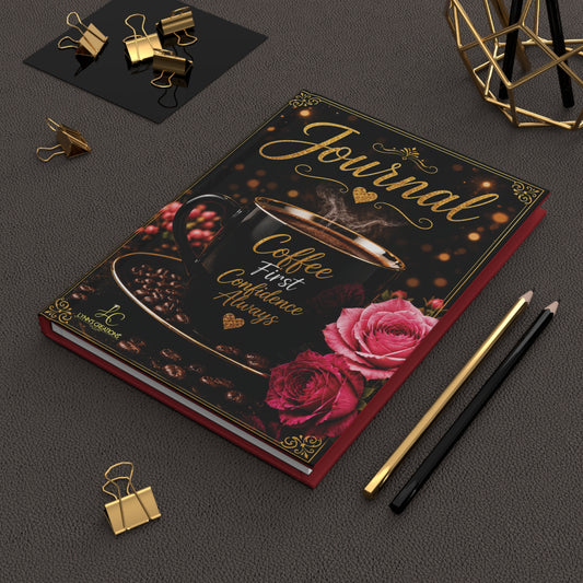Coffee First Pink - Hardcover Journal Matte