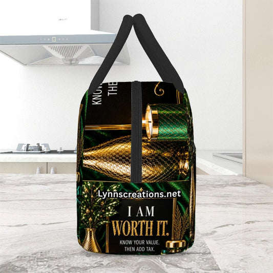 I Am Worth It - Large Insulated Lunch Bag