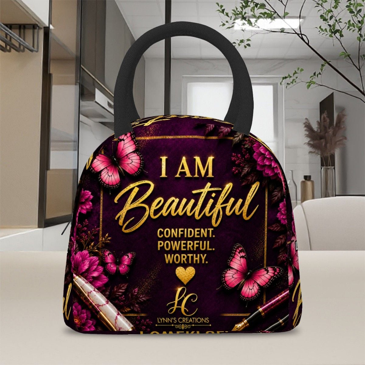 I Am Beautiful - Large Insulated Lunch Bag