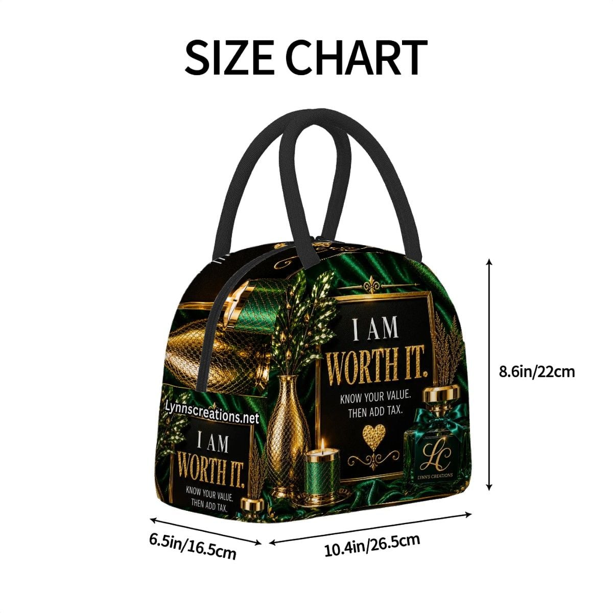 I Am Worth It - Large Insulated Lunch Bag