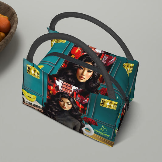 Sassy Asian Doll - Rectangle Insulated Lunch Bag with Aluminum Film
