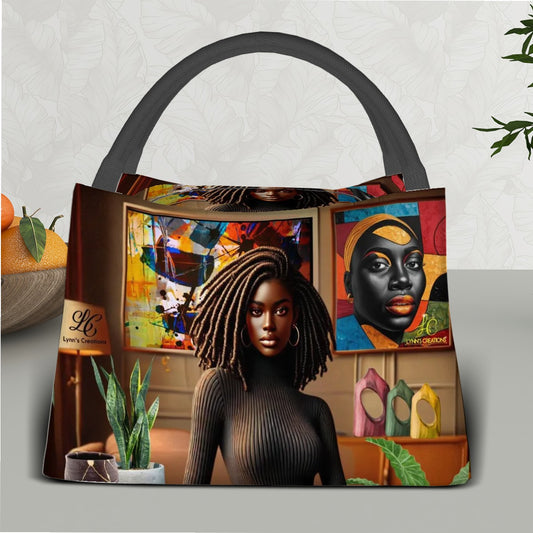 Loveable Locs Love - Rectangle Insulated Lunch Bag with Aluminum Film