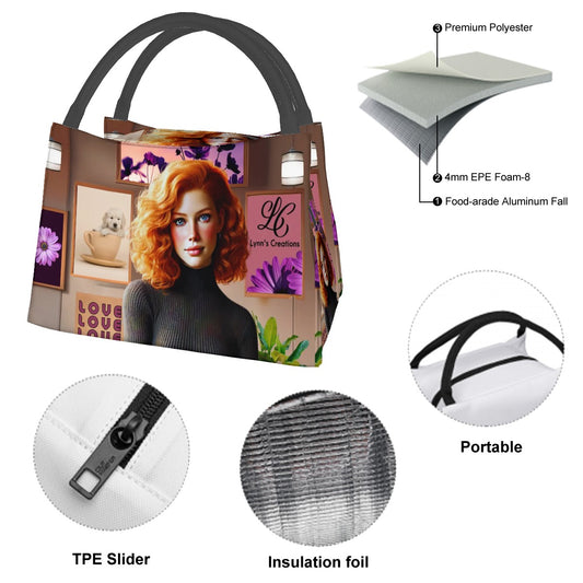 Red Raspberry Cutie - Rectangle Insulated Lunch Bag with Aluminum Film
