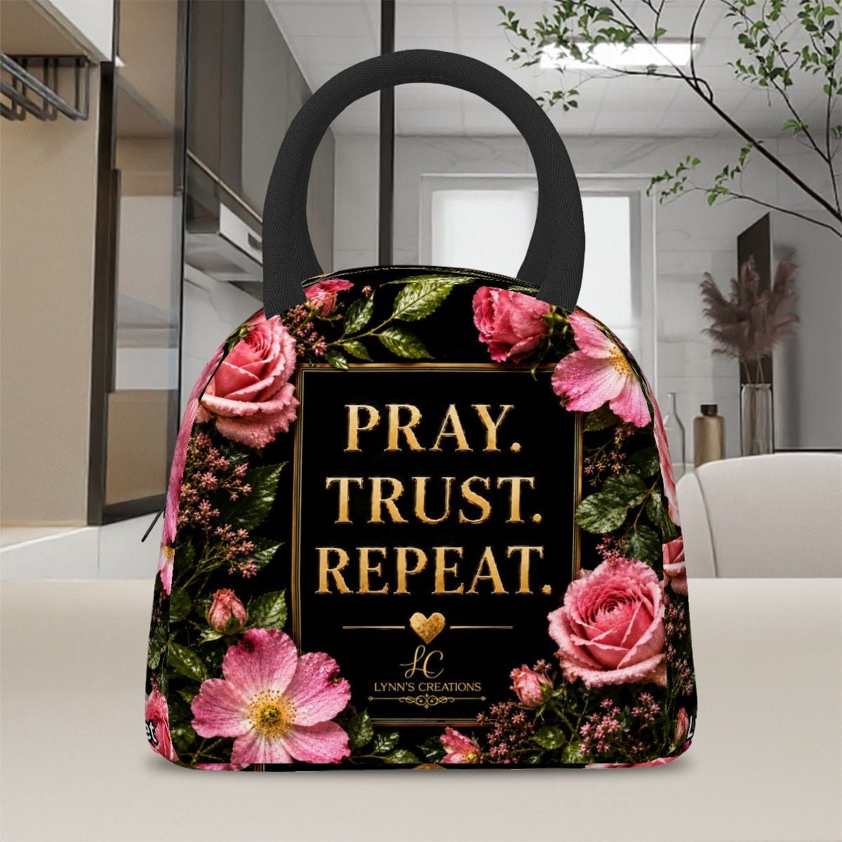 Pray Trust Repeat - Large Insulated Lunch Bag