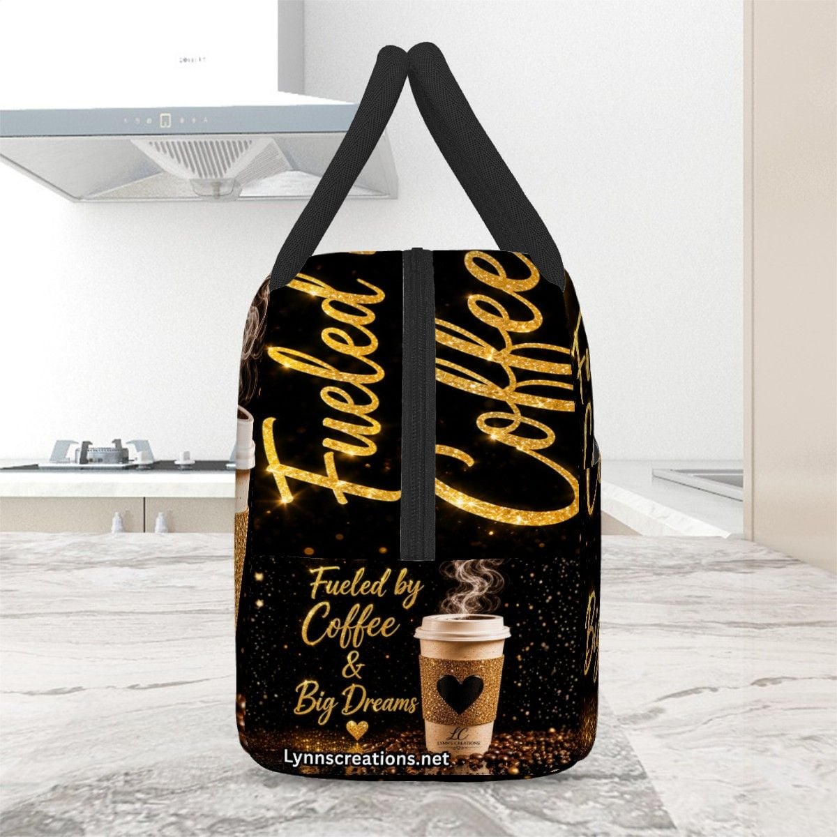 Coffee and Big Dreams - Large Insulated Lunch Bag