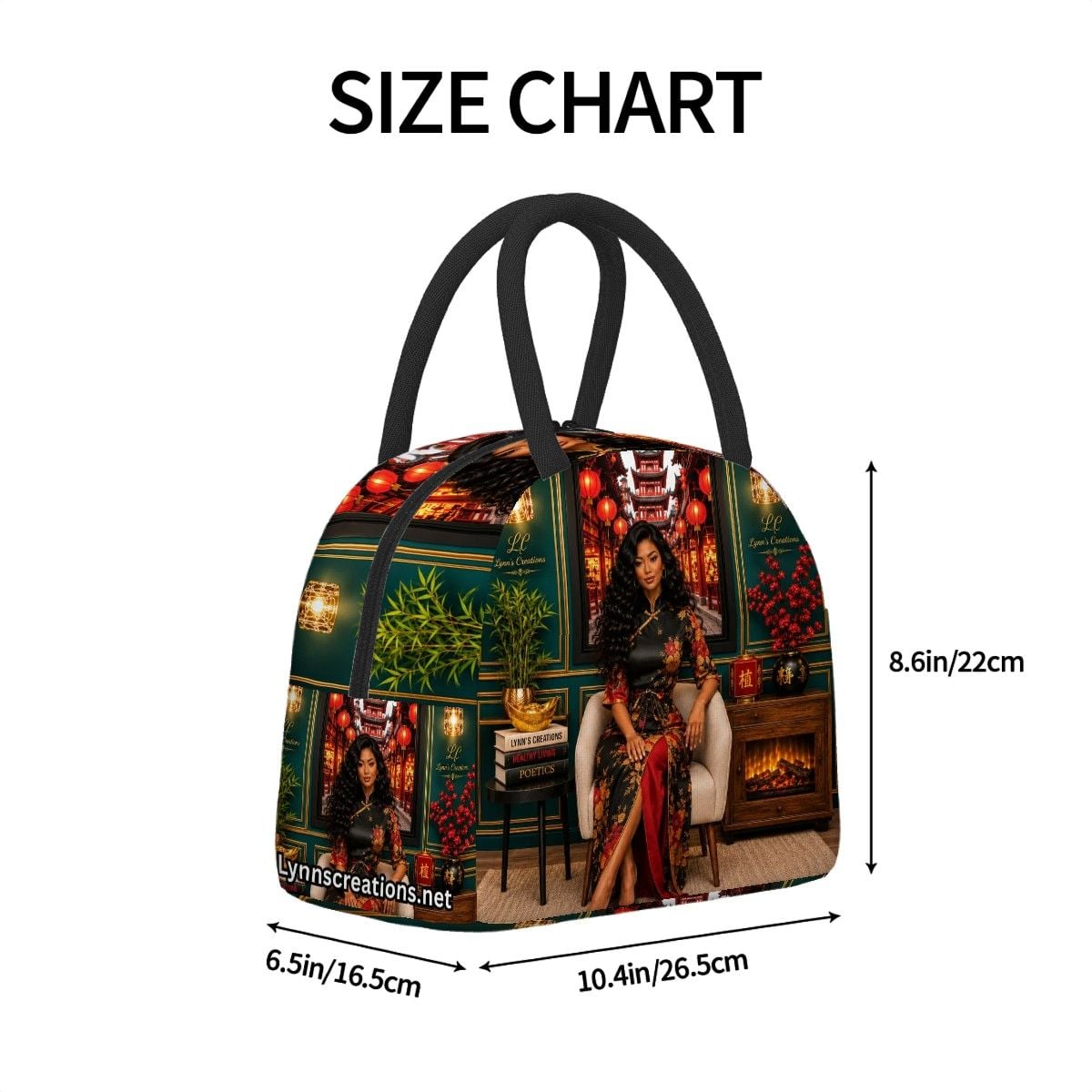 Sassy Asian Doll - Large Insulated Lunch Bag