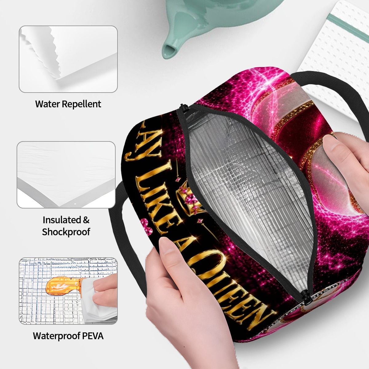 Play Like A Queen Soccer - Large Insulated Lunch Bag