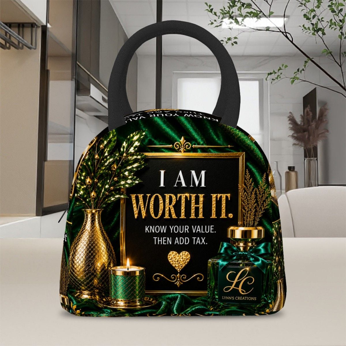I Am Worth It - Large Insulated Lunch Bag